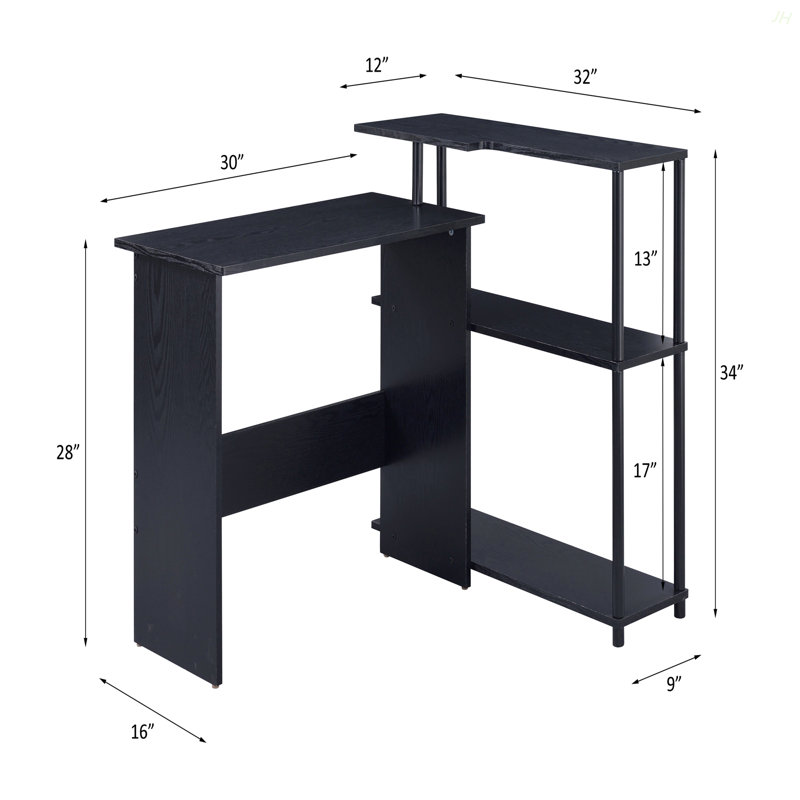 Black Finish Writing Desk, Black