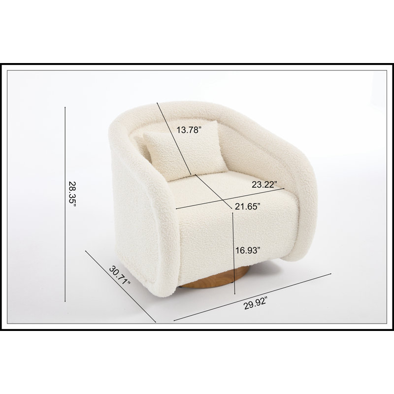 Fauteuil d'appoint pivotant avec assise rembourrée, White