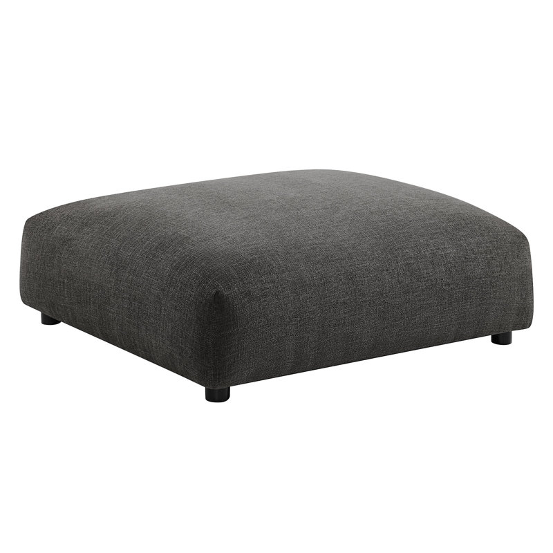 Charcoal Gray Upholstered Fabric Modular Ottoman