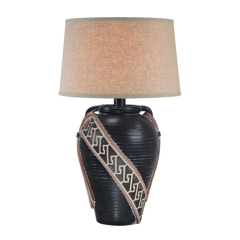 Lampe de table Jesocal 30 ", base urne géométrique, brun foncé Kalesia, Brun, Non