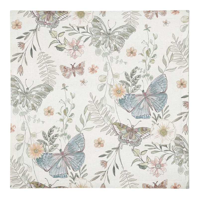 Alkhoury Cotton Floral Square Napkin, White