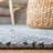Micro-Loop Hand Tufted Wool/Cotton Geometric Rug in Light Blue/Charcoal-824765409