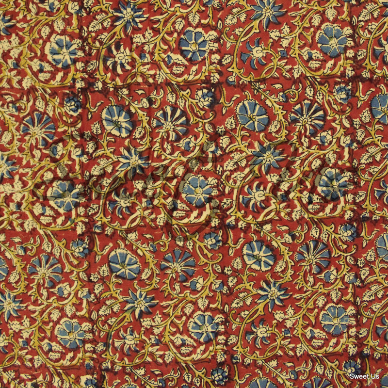 Nappe en coton à motif de teinture végétale, Rouge, L 104 po x l 70 po