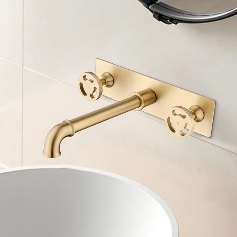 Roind 2-handle Bathroom Faucet, Brushed Gold