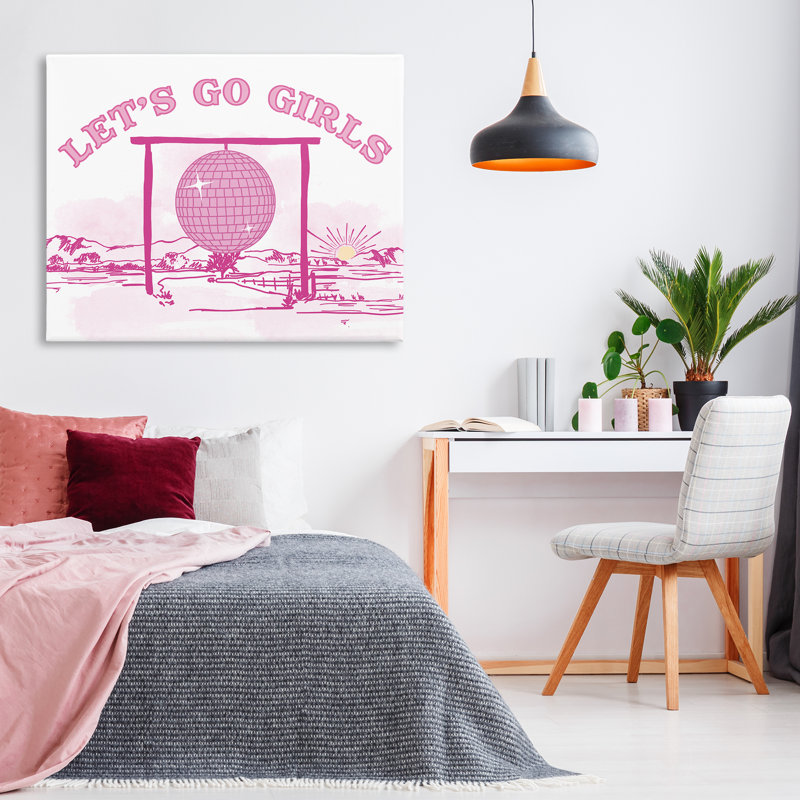 «Go Girls Western Disco», art mural sur toile par Daniela Santiago, H 36 po x l 48 po