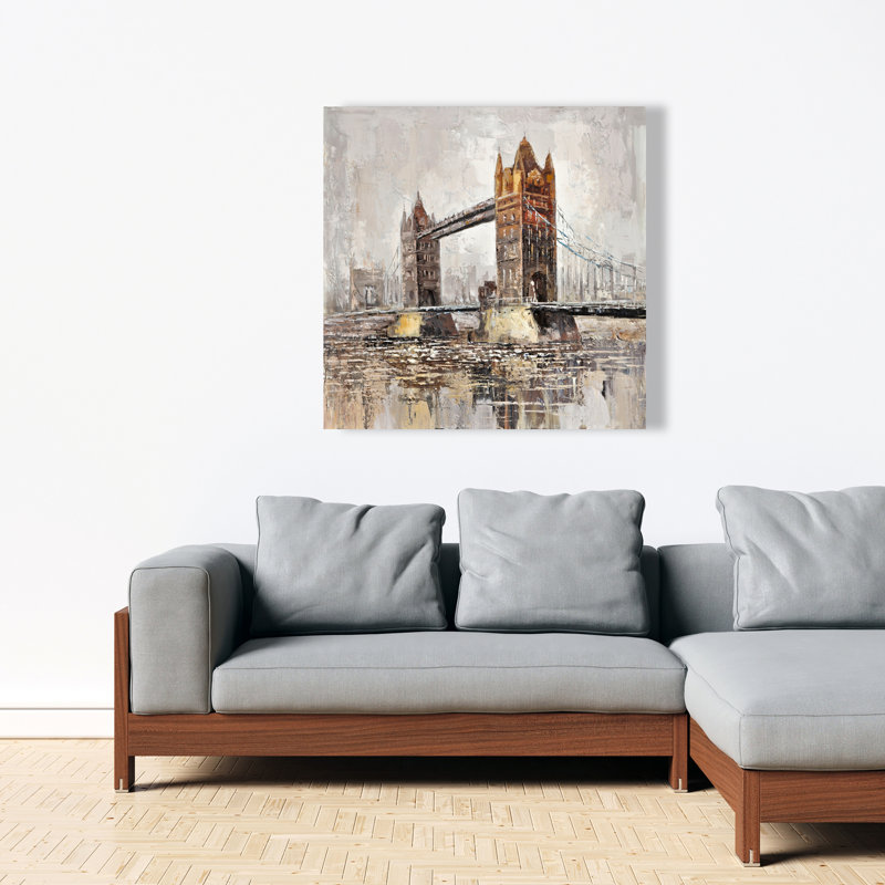 London Tower Bridge - toile orange, décoration de salon