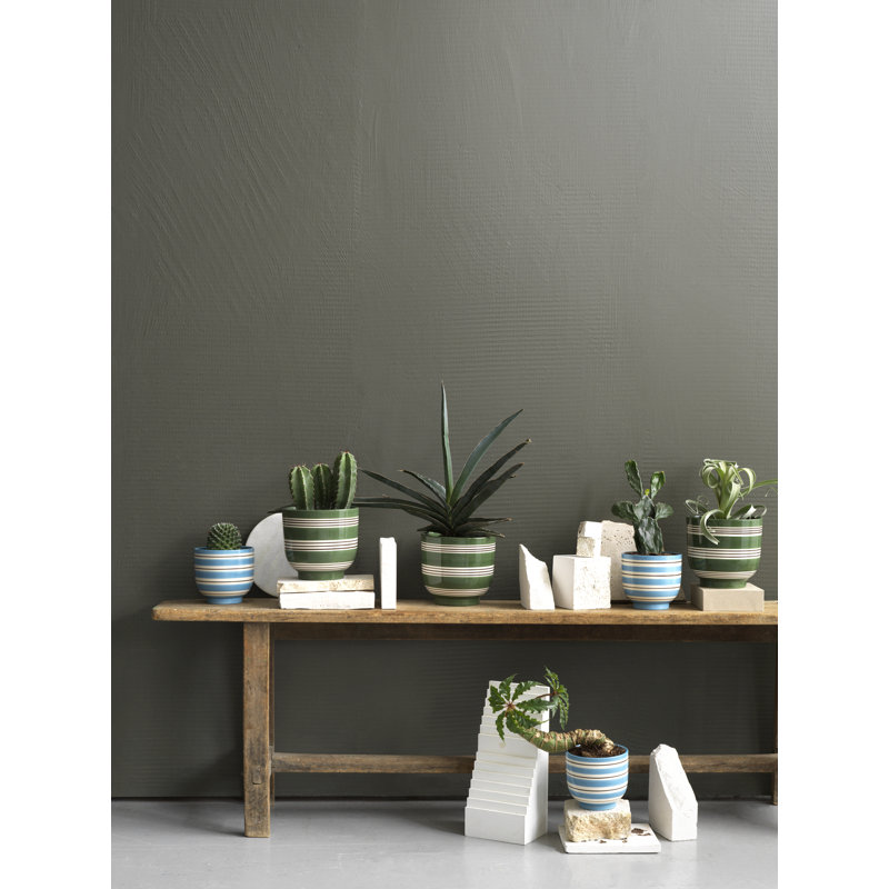 Omaggio Nuovo Ceramic Planter, Blue/White, 4.3" H x 4.7" W x 4.7" D