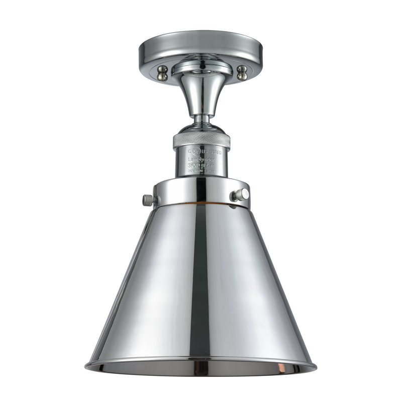 Plafonnier semi-encastré 8 lumières Donovan, Ampoule incandescente rétro de 60 watts, Chrome poli, Chrome poli