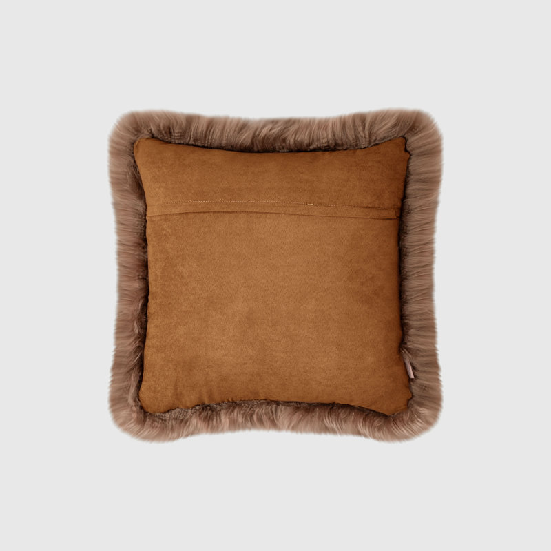 Fieldman Leather Reversible Throw Pillow, Toffee Brown
