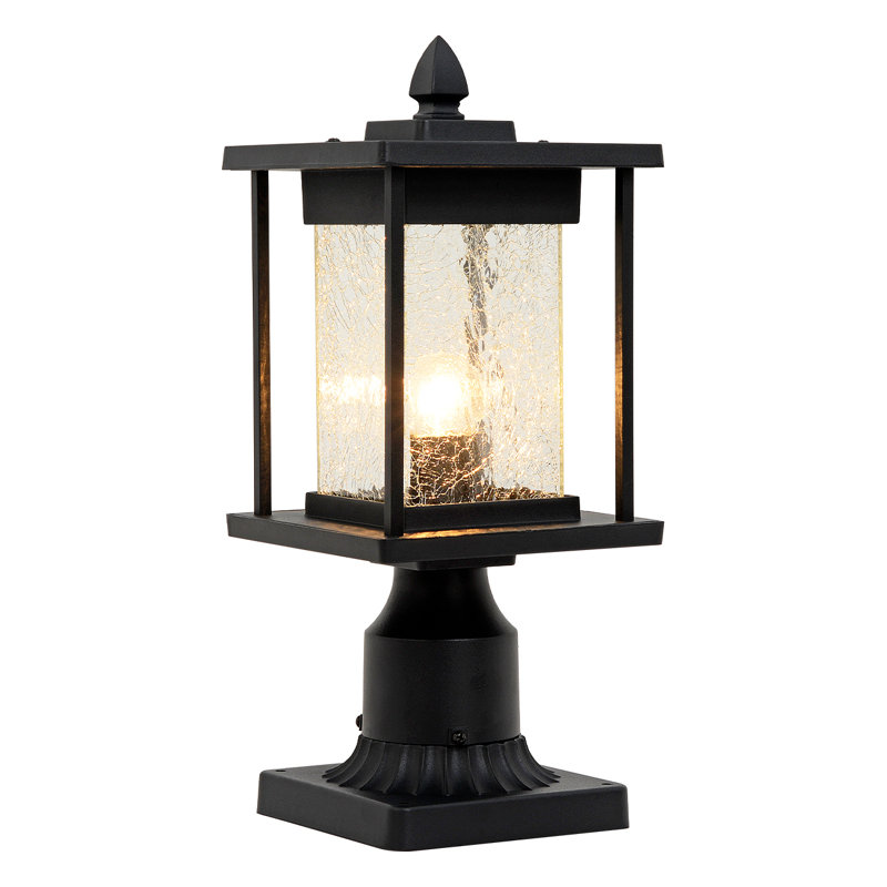 Luminaire d'extérieur à fixation sur pilier avec verre craquelé 