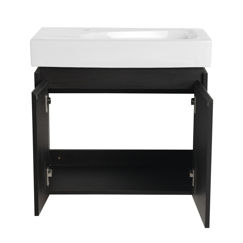 Meuble-lavabo 24 po avec lavabo, Noir, noir, noir, noir
