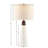 Tristan White Triangular Ceramic and Wood Table Lamp