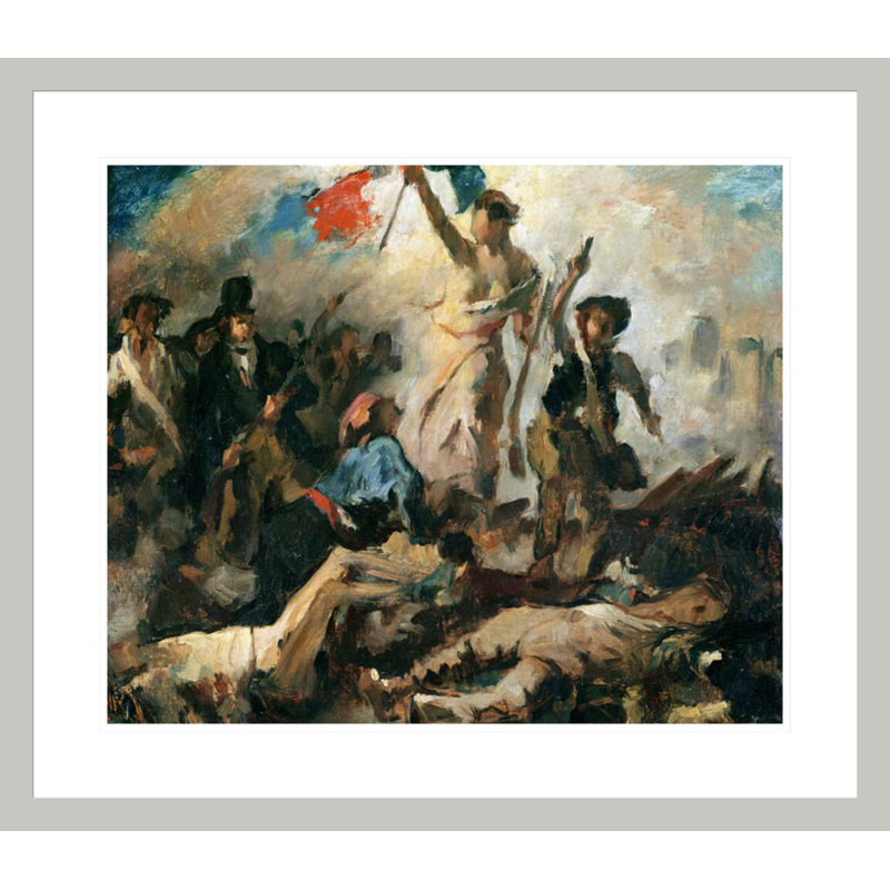 Étude pour la liberté guidant les gens par Eugène Delacroix, impression giclée encadrée, H 23,5 po x l 27,05 po