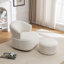 Chaise pivotante rembourrée en polyester avec repose-pieds-561283669