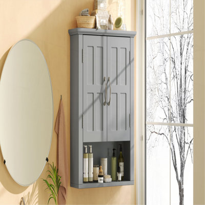 Armoire de salle de bain murale, armoire murale multifonctionnelle avec tablettes réglables, armoire à pharmacie pour la salle de lavage et la cuisine et le salon