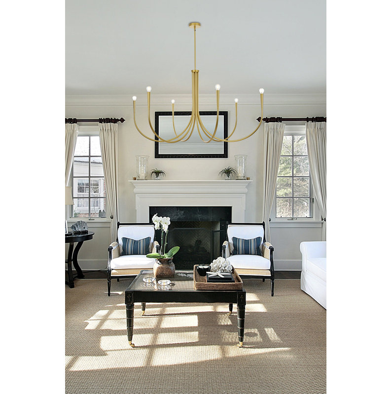 Catalena 6-Light Chandelier, Brass, 28" H x 55" W x 55" D