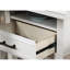 Table à hauteur de comptoir pour salle à manger, finition blanche, avec rangement, support à vin, table de style rectangulaire, blanc, mobilier en bois