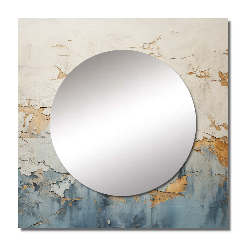 Maikas - Grand miroir carré abstrait pour décoration murale, 23 po x 23 po