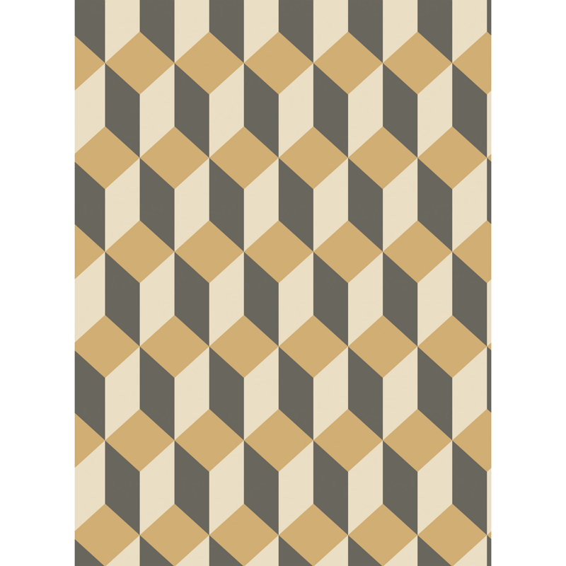 Delano Geometric Wallpaper Roll, Gold/Black