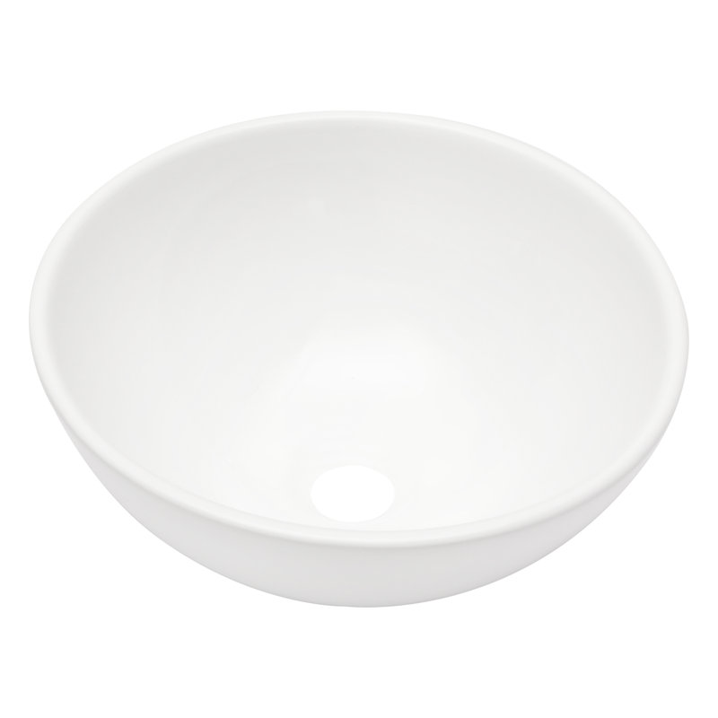 13X13 Inch White Ceramic Circular Vessel Bathroom Sink