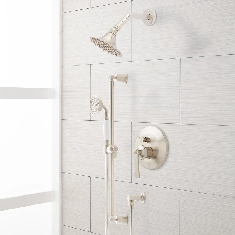 Cooper Complete Shower System with Rough-in Valve, Brushed Nickel