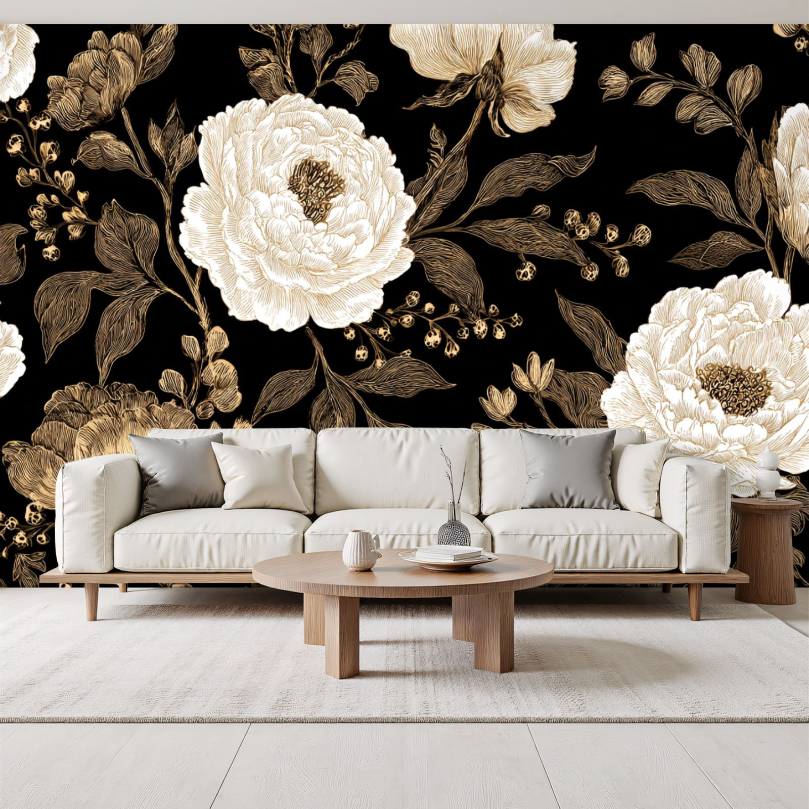 Red Barrel Studio® Peel and Stick Wallpaper Peonies roses Floral ...
