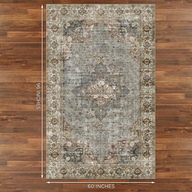 Washable Geometric Indoor Rug