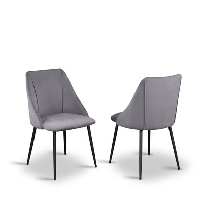 Chaise d'appoint en velours acier