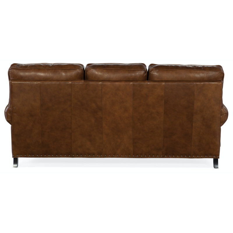 Carrado 87.5" Rolled Arm Sofa, Anilina Hunter Genuine Leather