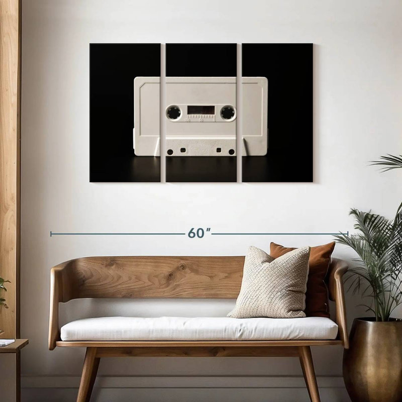 Abarca White Audio Cassette Tape, 28" H x 45" W