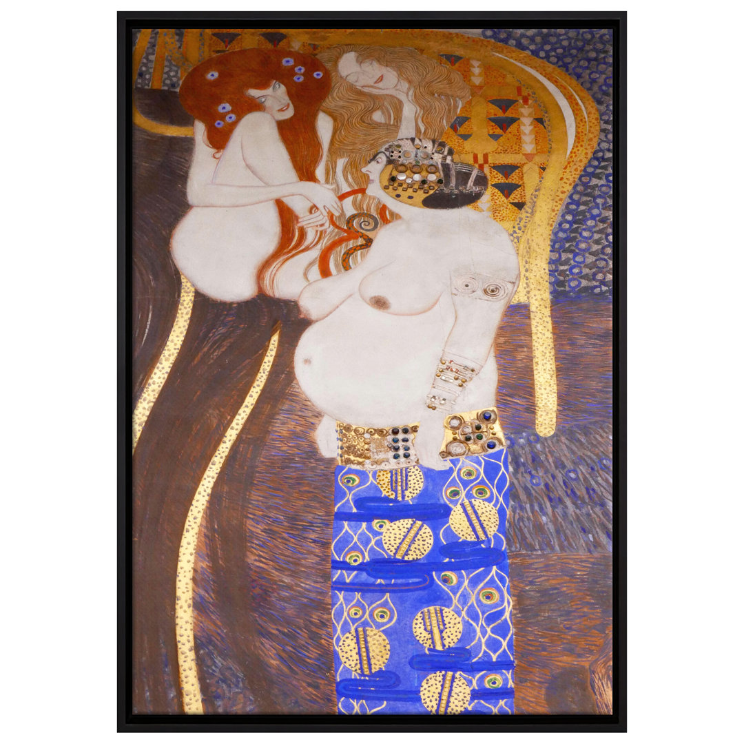 Gerahmtes Leinwandbild Kunstdruck Beethovenfries rechte Wand von Gustav Klimt