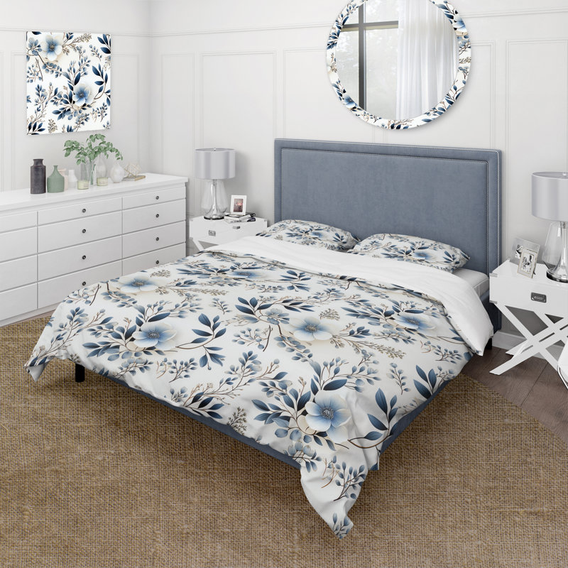 Coastal Foliage III Bedding, Housse de couette pour grand lit et 2 taies décor