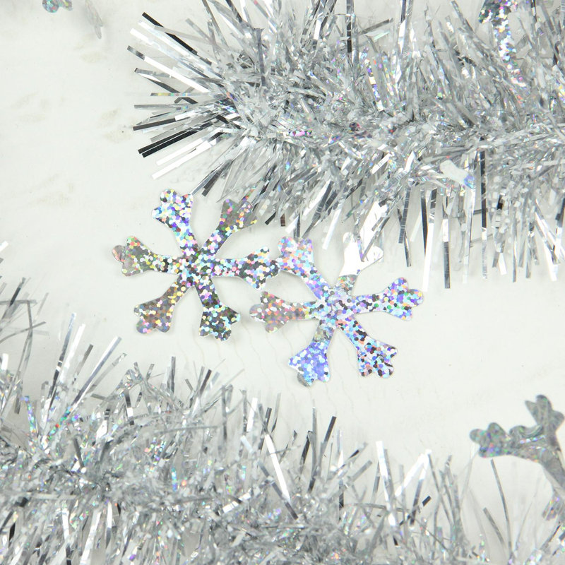 Guirlande de Noël flocons de neige - non éclairée, Argent