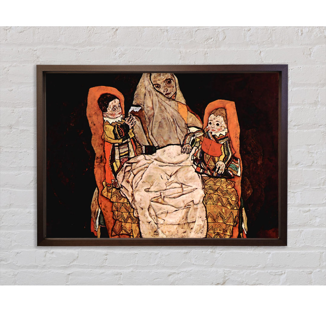 Schiele Parent With Two Children The Mother - Single Picture Frame Kunstdrucke auf Leinwand