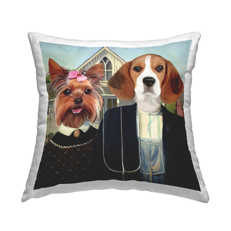 Coussin rigolo à imprimé gothique américain par Elephant Stock