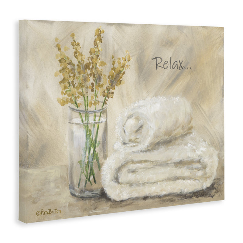 Serviette de bain Relax et toile Botanicals, design par Pam Britton, H 16 po x l 20 po