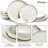 Sango Gansevoort 12-Piece White Porcelain Dinnerware Set – Service for 4, Plate & Bowl Set