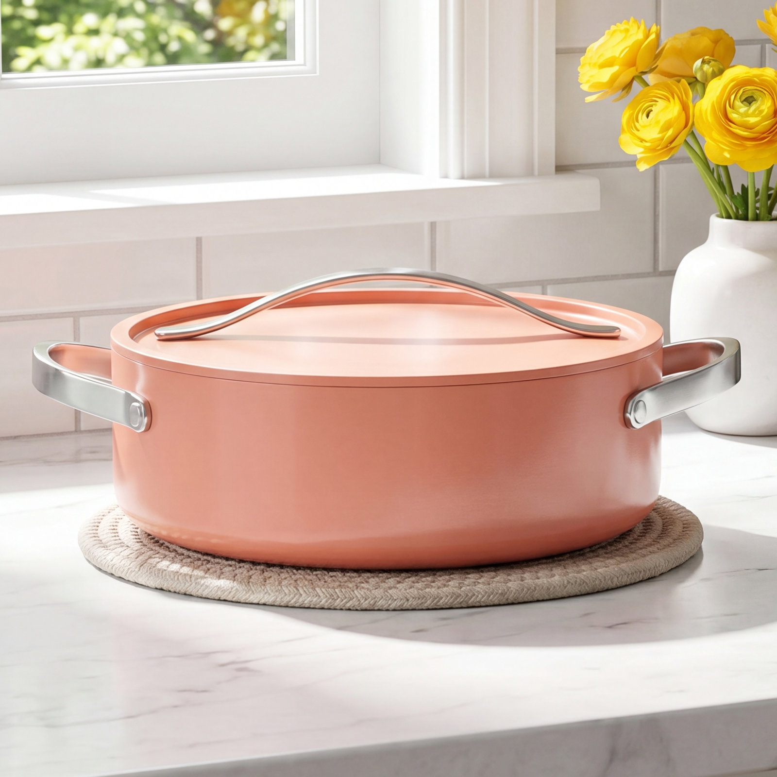 Nonstick Ceramic Braiser, Perracotta