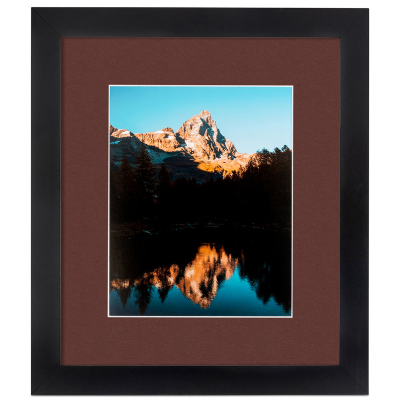 28x40 Maroon and Black Wood Picture Frame with Mat
