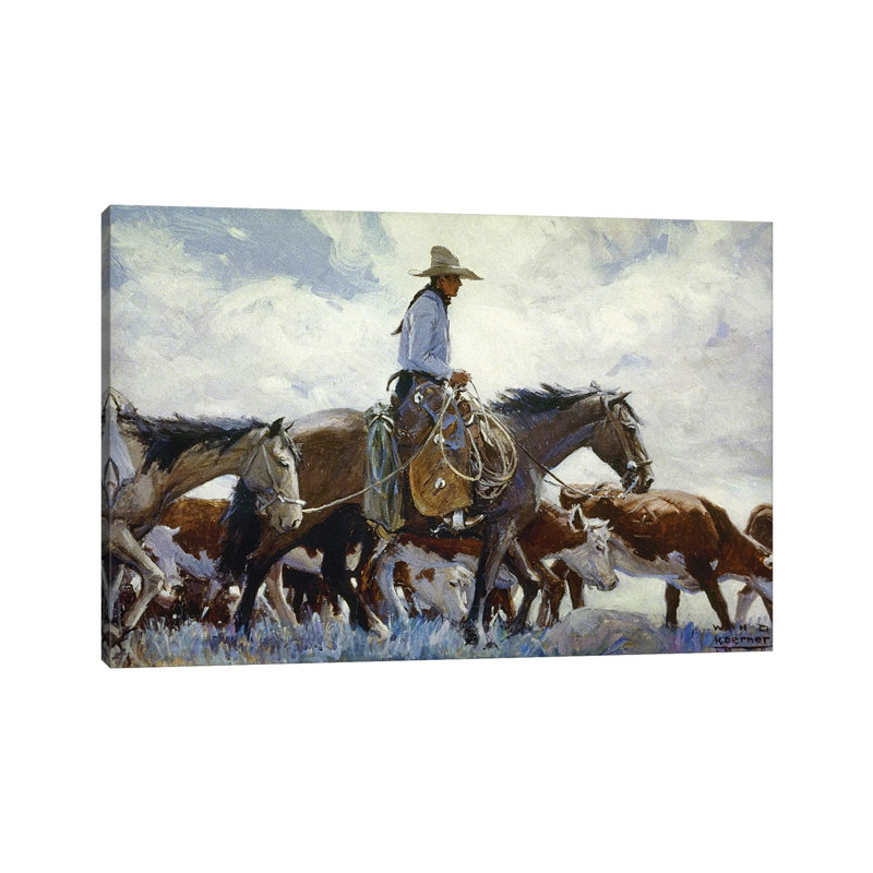Koerner: Cowboy, 1920 by W.H.D. Koerner - Wrapped Canvas Painting, 66.04 cm H x 45.72 cm W x 3.175 cm D
