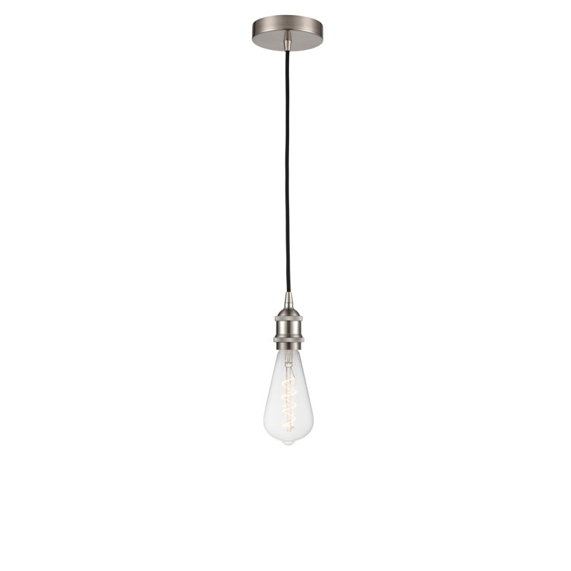 Luminaire suspendu à 1 lumière Waterville, Nickel satiné brossé, H 11,88 po x l 3,75 po x P 3,75 po