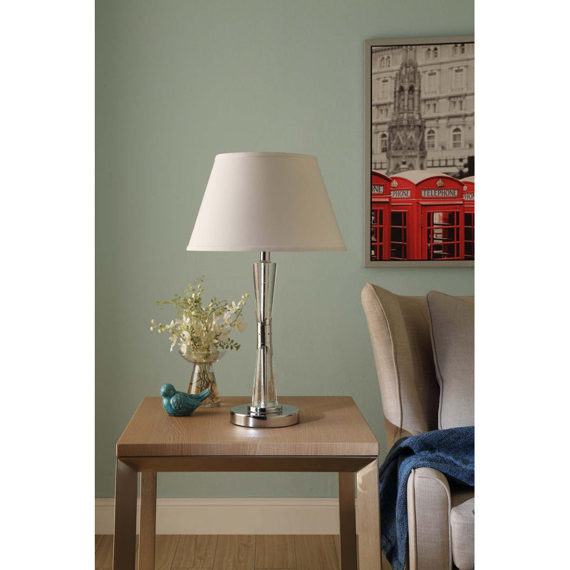 Lampe de table moderne en verre à finition chromée 1pc