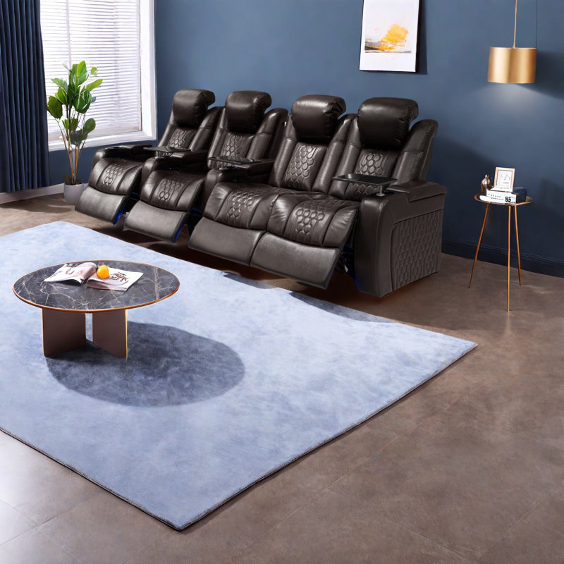 Adjustable Power Recliner With Smart Storage, Premium Leather, Modern Design For Home Entertainment
