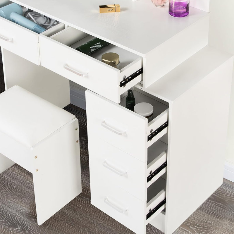 White Color Adjustable Dressing Table