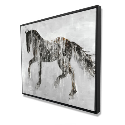 Horse Brown Silhouette - Farmhouse Framed Canvas Decor