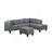104.5" Upholstered Sofa,Chaise & Ottoman , Gray