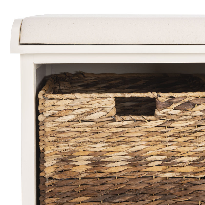 Freddy Storage Bench, Vintage White