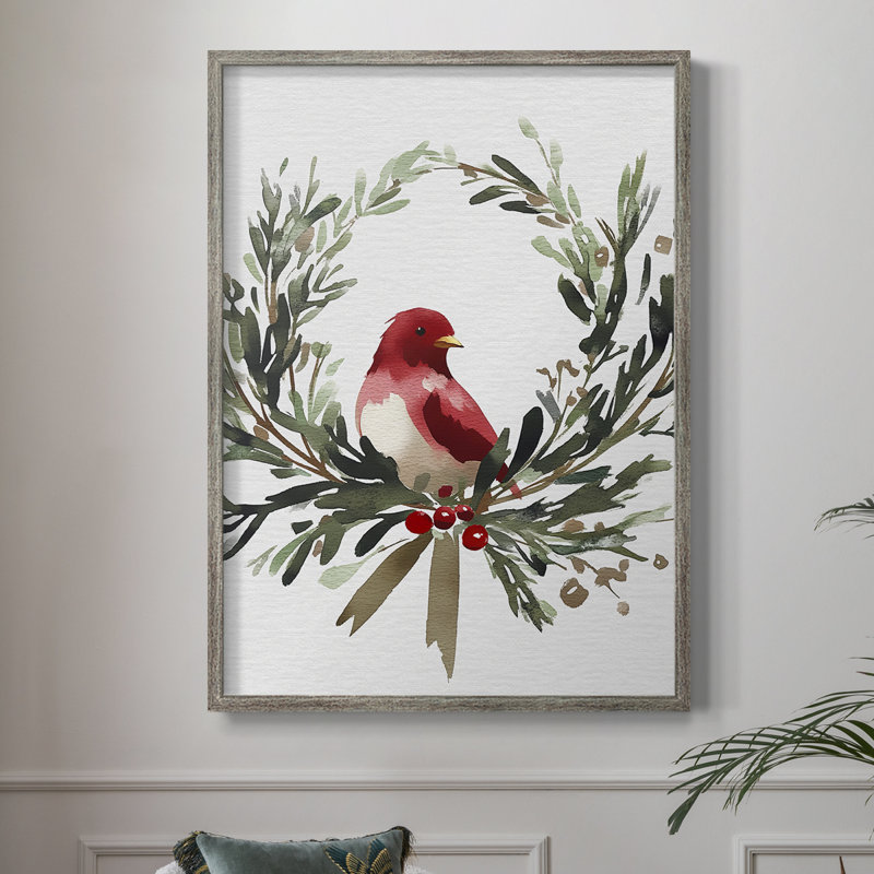 «Christmas Holiday Art», impression encadrée - Bois massif XMA171710, H 15 po x l 12 po