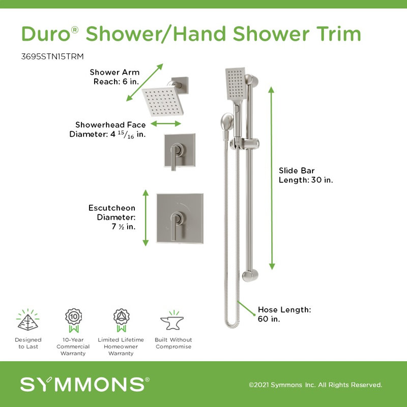 Système de douche Duro HydroMersion avec douchette, Nickel satiné