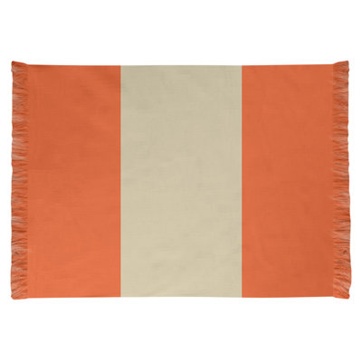 Tapis orange/crème tissé à plat San Francisco